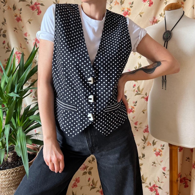 vintage polka dot vest